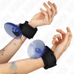 Comprar KINK - MUÑEQUERAS CON VENTOSA NEGRO AJUSTABLE 29-40 CM X 5 CM al mejor precio - Envíos Discretos
