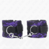 Comprar KINK - MUÑEQUERAS CORTAS DE ENCAJE TERCIOPELO Y UNIÓN DE NYLON VIOLETA/NEGRO 23 X 6.5 CM al mejor precio - Envíos Discretos