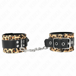 Comprar KINK - MUÑEQUERAS DE CUERO ESTILO LEOPARDO AJUSTABLE 18-29 CM X 5.5 CM al mejor precio - Envíos Discretos