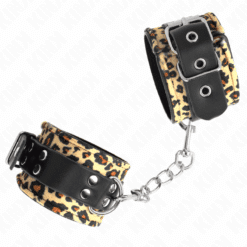 Comprar KINK - MUÑEQUERAS DE CUERO ESTILO LEOPARDO AJUSTABLE 18-29 CM X 5.5 CM al mejor precio - Envíos Discretos