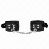 Comprar KINK - MUÑEQUERAS DE NYLON NEGRO CON CORREA CUERO NEGRO AJUSTABLE 19-29 CM X 5.1 CM al mejor precio - Envíos Discretos