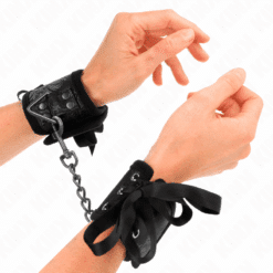 Comprar KINK - MUÑEQUERAS DISEÑO ESCÁNDALO NEGRO DETALLE LAZO 24.5 CM X 6.5 CM al mejor precio - Envíos Discretos