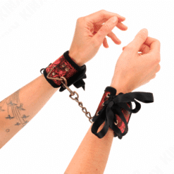 Comprar KINK - MUÑEQUERAS DISEÑO ESCÁNDALO ROJO-NEGRO DETALLE LAZO 24.5 CM X 6.5 CM al mejor precio - Envíos Discretos