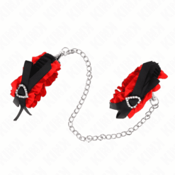 Comprar KINK - MUÑEQUERAS ELÁSTICAS DE ENCAJE CON DETALLE CORAZÓN ROJO AJUSTABLE 22-35 CM al mejor precio - Envíos Discretos