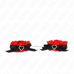 Comprar KINK - MUÑEQUERAS ELÁSTICAS DE ENCAJE CON DETALLE CORAZÓN ROJO AJUSTABLE 22-35 CM al mejor precio - Envíos Discretos