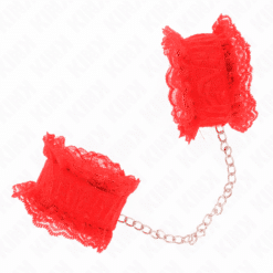 Comprar KINK - MUÑEQUERAS ELÁSTICAS DE ENCAJE ROJO al mejor precio - Envíos Discretos
