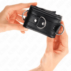 Comprar KINK - MUÑEQUERAS ESTILO HEAVY FORRO NEGRO AJUSTABLE 20-30 CM X 6 CM al mejor precio - Envíos Discretos