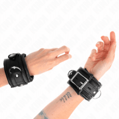 Comprar KINK - MUÑEQUERAS ESTILO HEAVY FORRO NEGRO AJUSTABLE 20-30 CM X 6 CM al mejor precio - Envíos Discretos