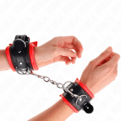 Comprar KINK - MUÑEQUERAS ESTILO HEAVY FORRO ROJO AJUSTABLE 20-30 CM X 6 CM al mejor precio - Envíos Discretos