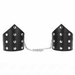 Comprar KINK - MUÑEQUERAS ESTILO PUNTIAGUDO NEGRO CON CADENA AJUSTABLE 17-23 CM X 8.5 CM al mejor precio - Envíos Discretos
