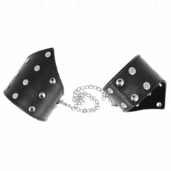 Comprar KINK - MUÑEQUERAS ESTILO PUNTIAGUDO NEGRO CON CADENA AJUSTABLE 17-23 CM X 8.5 CM al mejor precio - Envíos Discretos