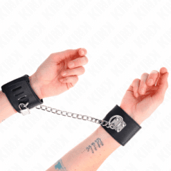 Comprar KINK - MUÑEQUERAS FIJAS CON CADENA 30 CM Y CIERRE CANDADO NEGRO AJUSTABLE 16-23 CM X 5.5 CM al mejor precio - Envíos Discretos