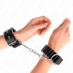 Comprar KINK - MUÑEQUERAS FINAS EN FORMA DE BISAGRA NEGRO AJUSTABLE 16-22 CM X 3.5 CM al mejor precio - Envíos Discretos