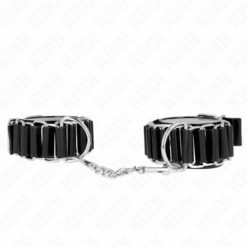 Comprar KINK - MUÑEQUERAS FINAS EN FORMA DE BISAGRA NEGRO AJUSTABLE 16-22 CM X 3.5 CM al mejor precio - Envíos Discretos