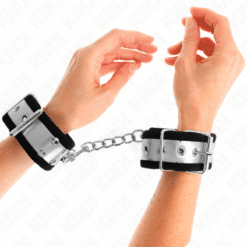 Comprar KINK - MUÑEQUERAS FINAS NEGRO / PLATEADO 30 X 4 CM al mejor precio - Envíos Discretos