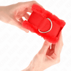 Comprar KINK - MUÑEQUERAS FORRADA ROJO AJUSTABLE 17-31 CM X 7 CM al mejor precio - Envíos Discretos