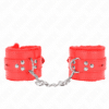 Comprar KINK - MUÑEQUERAS FORRADAS CON AGUJEROS CUADRADOS ROJO Y CORREA ROJO AJUSTABLE 17-29 CM X 6 CM al mejor precio - Envíos Discretos