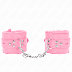 Comprar KINK - MUÑEQUERAS FORRADAS CON AGUJEROS CUADRADOS ROSA Y CORREA ROSA AJUSTABLE 17-29 CM X 6 CM al mejor precio - Envíos Discretos