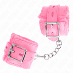 Comprar KINK - MUÑEQUERAS FORRADAS CON AGUJEROS CUADRADOS ROSA Y CORREA ROSA AJUSTABLE 17-29 CM X 6 CM al mejor precio - Envíos Discretos