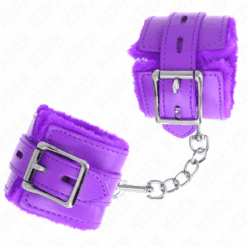 Comprar KINK - MUÑEQUERAS FORRADAS CON AGUJEROS CUADRADOS VIOLETA Y CORREA VIOLETA AJUSTABLE 17-29 CM X 6 CM al mejor precio - Envíos Discretos