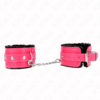 Comprar KINK - MUÑEQUERAS FORRADAS PREMIUM NEGRO CON CORREA FUCSIA AJUSTABLE 17-29 CM X 6 CM al mejor precio - Envíos Discretos