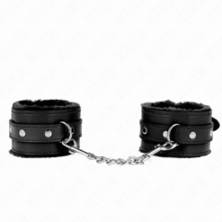 Comprar KINK - MUÑEQUERAS FORRADAS PREMIUM NEGRO CON CORREA NEGRO AJUSTABLE 17-29 CM X 6 CM al mejor precio - Envíos Discretos
