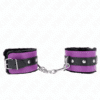 Comprar KINK - MUÑEQUERAS FORRADAS PREMIUM NEGRO CON CORREA VIOLETA / NEGRO AJUSTABLE 17-29 CM X 6 CM al mejor precio - Envíos Discretos