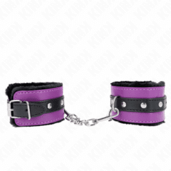 Comprar KINK - MUÑEQUERAS FORRADAS PREMIUM NEGRO CON CORREA VIOLETA / NEGRO AJUSTABLE 17-29 CM X 6 CM al mejor precio - Envíos Discretos