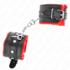 Comprar KINK - MUÑEQUERAS FORRADAS PREMIUM ROJO CON CORREA NEGRO AJUSTABLE 17-29 CM X 6 CM al mejor precio - Envíos Discretos