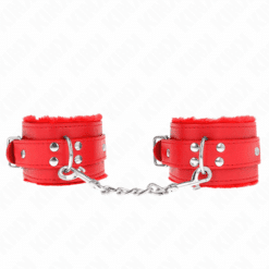 Comprar KINK - MUÑEQUERAS FORRADAS ROJO CON CORREA ROJO AJUSTABLE 20-29 CM X 5.5 CM al mejor precio - Envíos Discretos