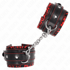 Comprar KINK - MUÑEQUERAS FORRADAS ROJO / NEGRO AJUSTABLE 17-29 CM X 6 CM al mejor precio - Envíos Discretos