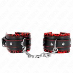 Comprar KINK - MUÑEQUERAS FORRADAS ROJO / NEGRO AJUSTABLE 17-29 CM X 6 CM al mejor precio - Envíos Discretos