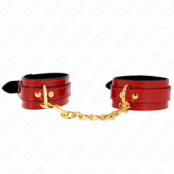 Comprar KINK - MUÑEQUERAS JOANNA ANGEL ROJO AJUSTABLE CON CADENA DORADO 16.5-26 CM X 4 CM al mejor precio - Envíos Discretos