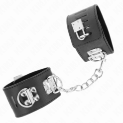 Comprar KINK - MUÑEQUERAS MULTIPOSICIÓN CON CIERRE CANDADO NEGRO AJUSTABLE 16-23 CM X 5.5 CM al mejor precio - Envíos Discretos