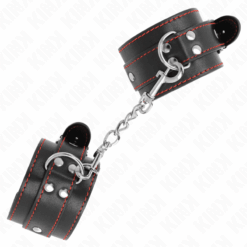 Comprar KINK - MUÑEQUERAS NEGRO CON DETALLES EN ROJO AJUSTABLE 20-28 CM X 5.5 CM al mejor precio - Envíos Discretos
