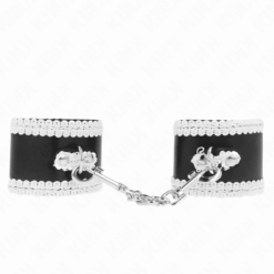 Comprar KINK - MUÑEQUERAS NEGRO CON ENCAJE DECORATIVO BLANCO AJUSTABLE 20-23 CM X 5.5 CM al mejor precio - Envíos Discretos