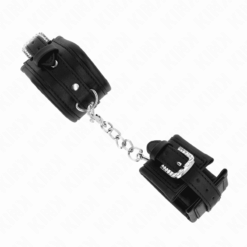 Comprar KINK - MUÑEQUERAS NEGRO CON HEBILLA DE DIAMANTES DE IMITACIÓN AJUSTABLE 25-32 CM X 5.5 CM al mejor precio - Envíos Discretos