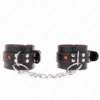 Comprar KINK - MUÑEQUERAS NEGRO CON INCRUSTACIÓN DE CORAZÓN ROJO AJUSTABLE 21-28 CM X 5.5 CM al mejor precio - Envíos Discretos
