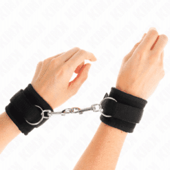 Comprar KINK - MUÑEQUERAS NYLON NEGRO MODELO 2 AJUSTABLE 18-35 CM X 6 CM al mejor precio - Envíos Discretos