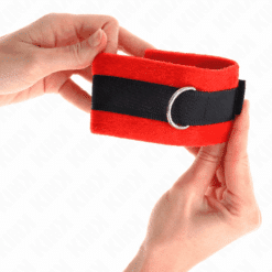 Comprar KINK - MUÑEQUERAS PARA PRINCIPIANTES NEGRO-ROJO 30 X 7 CM al mejor precio - Envíos Discretos