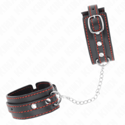 Comprar KINK - MUÑEQUERAS PEQUEÑA NEGRO CON DETALLES EN ROJO AJUSTABLE 14-24 CM X 3.5 CM al mejor precio - Envíos Discretos