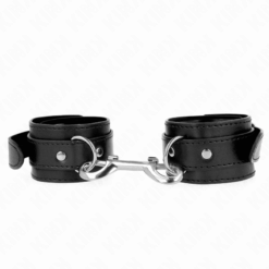 Comprar KINK - MUÑEQUERAS SIMPLES CON FILA DE REMACHES NEGRO AJUSTABLE 17-28 CM X 5 CM al mejor precio - Envíos Discretos