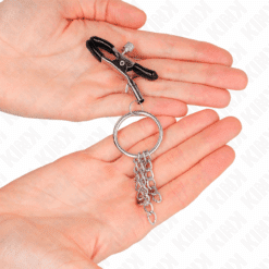 Comprar KINK - PINZAS PARA PEZONES CON ARO Y PEQUEÑAS CADENAS PLATEADO 6 CM al mejor precio - Envíos Discretos