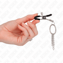 Comprar KINK - PINZAS PARA PEZONES CON ARO Y PEQUEÑAS CADENAS PLATEADO 6 CM al mejor precio - Envíos Discretos