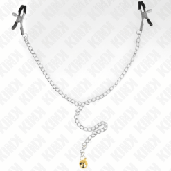 Comprar KINK - PINZAS PARA PEZONES CON CAMPANA DORADO Y CADENA 30 CM al mejor precio - Envíos Discretos