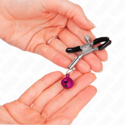 Comprar KINK - PINZAS PARA PEZONES CON CAMPANILLA VIOLETA 6 CM al mejor precio - Envíos Discretos