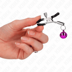 Comprar KINK - PINZAS PARA PEZONES CON CAMPANILLA VIOLETA 6 CM al mejor precio - Envíos Discretos