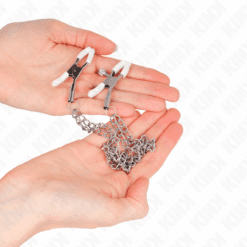 Comprar KINK - PINZAS PARA PEZONES CON DOBLE CADENA FINA PLATEADO 20/23 CM al mejor precio - Envíos Discretos