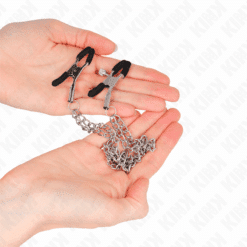 Comprar KINK - PINZAS PARA PEZONES CON DOBLE CADENA GRUESA PLATEADO 20/23 CM al mejor precio - Envíos Discretos