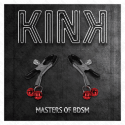 Comprar KINK - PINZAS PARA PEZONES CON DOBLE CAMPANILLA ROJO 6 CM al mejor precio - Envíos Discretos